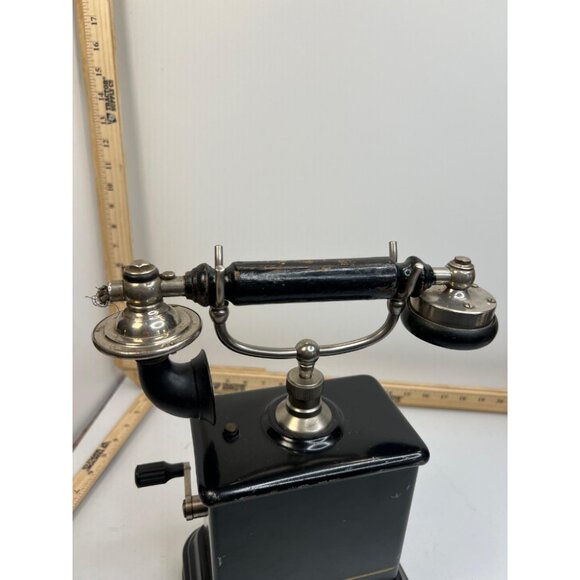 Vintage Ericsson Crank Wall Telephone Antique Black Metal Magneto Phone Decor - Picture 4 of 5